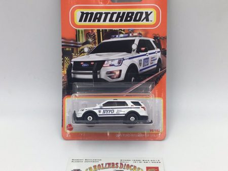 2022 matchbox  #95 2016 Ford Interceptor utility NYPD VV5 For Cheap