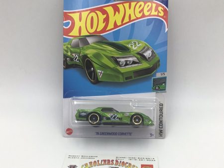 2022 hot wheels #21 76 Greenwood Corvette green 18G For Sale