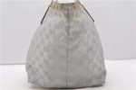 Authentic GUCCI Shoulder Tote Bag Purse GG Canvas Leather 131230 Silver 2079D Sale