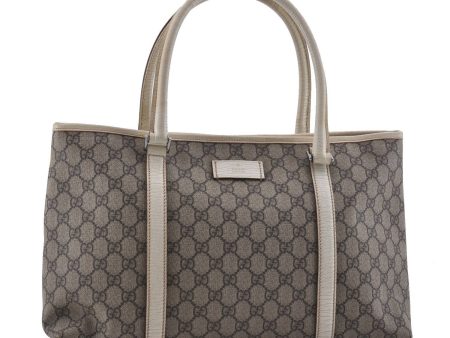 Authentic GUCCI Shoulder Tote Bag GG PVC Leather 114595 Brown Ivory 0887D Hot on Sale