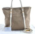 Authentic PRADA Canvas Leather 2Way Shoulder Tote Bag BR4581 Beige White H9533 Sale