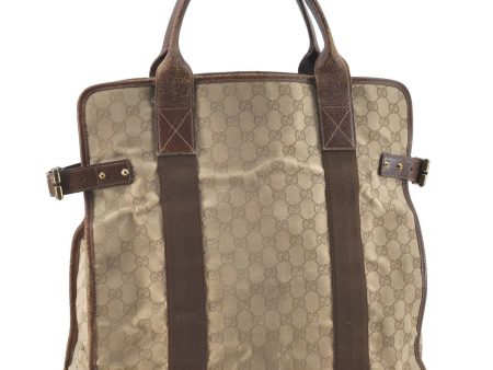 Authentic GUCCI Hand Tote Bag GG Canvas Leather 115517 Brown Beige H5861 Supply