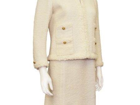 Cream Skirt Suit with Lace Trim For Cheap