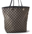 Authentic GUCCI Shoulder Tote Bag GG Canvas Leather 0021098 Beige Black 1470D Discount