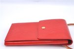 Authentic Louis Vuitton Vernis Walker Shoulder Cross Wallet Red M91153 LV H9310 Fashion