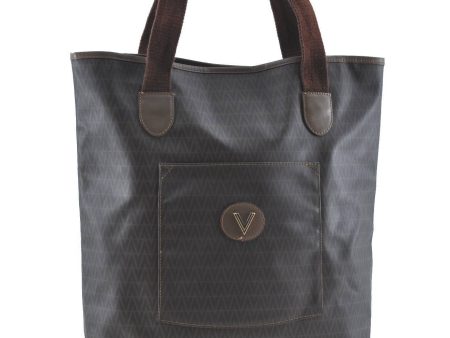 Authentic MARIO VALENTINO Shoulder Tote Bag PVC Leather Brown  H5827 Online Sale