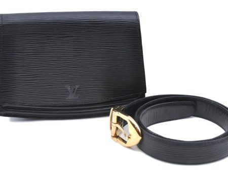 Authentic Louis Vuitton Epi Tilsitt Waist Body Bag Black M52602 LV H9682 Online now