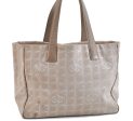 Authentic CHANEL New Travel Line Shoulder Tote Bag Nylon Leather Beige 1122C Online now