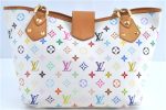 Auth Louis Vuitton Monogram Multicolor Annie GM Tote Bag White M40303 LV G6726 Sale