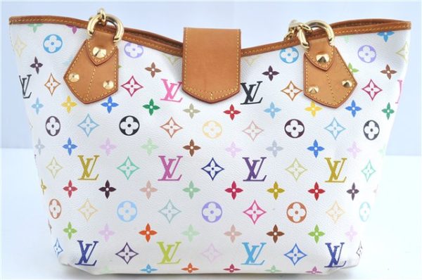 Auth Louis Vuitton Monogram Multicolor Annie GM Tote Bag White M40303 LV G6726 Sale