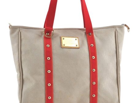 Authentic Louis Vuitton Antigua Cabas GM Tote Bag Ivory Red M40032 LV H9232 Online Hot Sale