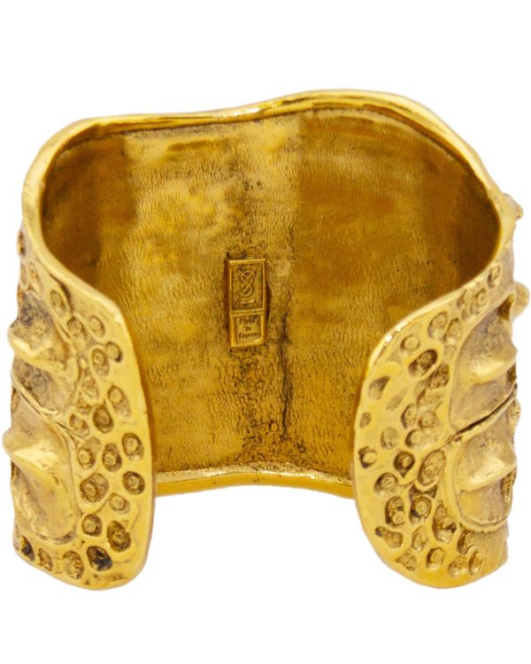 Gold Tone Alligator Motif Cuff Online now