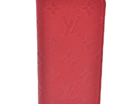 Auth LOUIS VUITTON Monogram Empreinte Folio iPhone X Xs Case Red M63588 LV G4875 For Sale