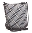 Auth BURBERRY BLUE LABEL Check Shoulder Cross Bag Purse Nylon Leather Gray 9950B on Sale