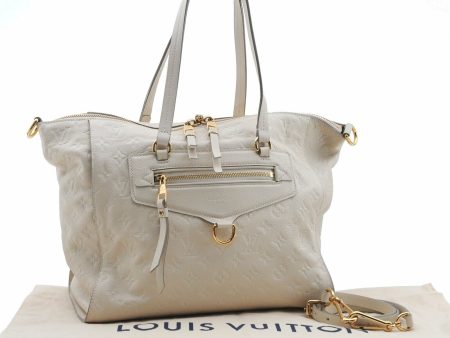 Auth LOUIS VUITTON Monogram Empreinte Lumineuse PM Tote Bag M93411 White 8125A Fashion