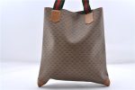 Auth GUCCI Web Sherry Line Micro GG Shoulder Tote Bag PVC Leather Brown 0461D Hot on Sale