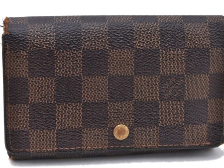 Auth LOUIS VUITTON Damier Porte Monnaie Billets Tresor Wallet N61730 LV H4226 Cheap