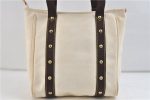 Authentic Louis Vuitton Antigua Cabas MM Tote Bag White Brown M40036 LV 0253D Online now