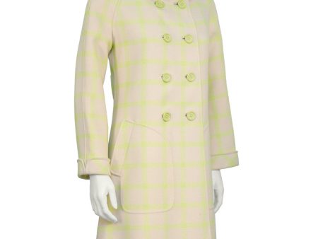 Beige and Lime Green Coat Cheap