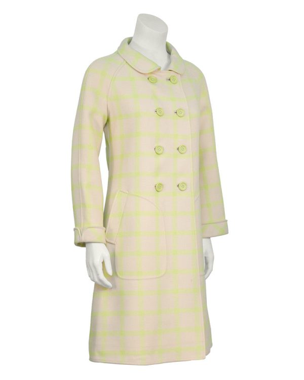 Beige and Lime Green Coat Cheap