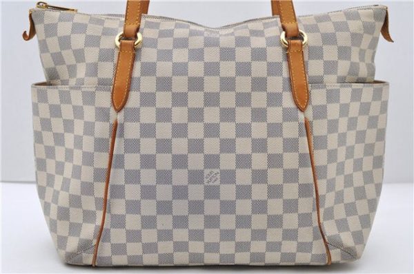 Authentic Louis Vuitton Damier Azur Totally MM Tote Bag N51262 LV 1083D Online now