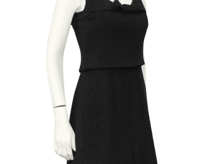 Black Wool Haute Couture Dress with Bow from 1961 Sale