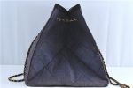 Authentic CHANEL Matelasse Straw Chain Shoulder Tote Bag Blue Purple CC H4748 on Sale