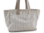 Authentic Chanel New Travel Line Nylon Leather Shoulder Tote Bag Beige  G3213 Cheap