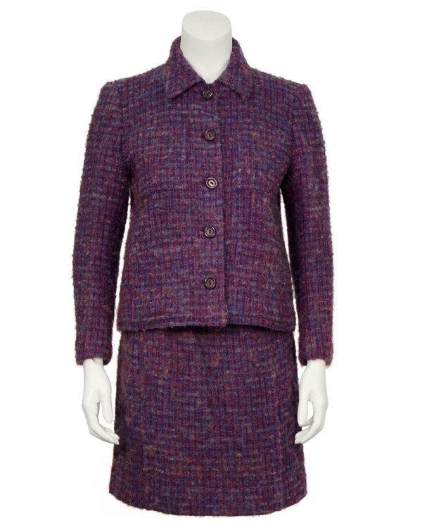 Purple and Blue Woven Wool Suit Discount