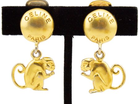 Gilt Metal Monkey Earrings Online Hot Sale