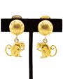 Gilt Metal Monkey Earrings Online Hot Sale