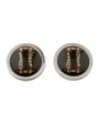 Silver button earrings with buckle detail on Sale