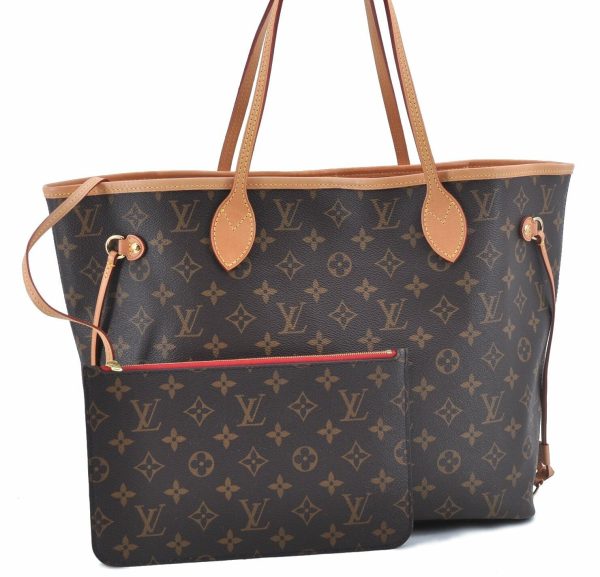 Authentic LOUIS VUITTON Monogram Neverfull MM Tote Bag M41177 LV G1129 Supply