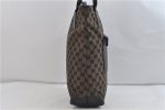 Authentic GUCCI Shoulder Tote Bag GG Canvas Leather 0190401 Black 1475D For Sale