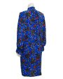 Blue Jacquard Silk Print Dress on Sale