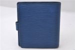 Auth Louis Vuitton Epi Porte Billets Compact Wallet Purse Blue M63555 LV 0368D Sale