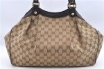 Authentic GUCCI Sukey Hand Tote Bag GG Canvas Leather 211944 Brown 0814C Sale