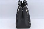 Authentic BURBERRY Vintage Nova Check Nylon Leather Tote Hand Bag Black H9074 For Sale