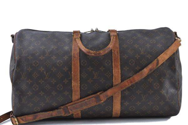 Auth LOUIS VUITTON Monogram Keepall Bandouliere 55 Boston Bag M41414 LV G5119 Hot on Sale