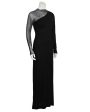 Black Gown with Illusion Beaded Sleeve For Cheap