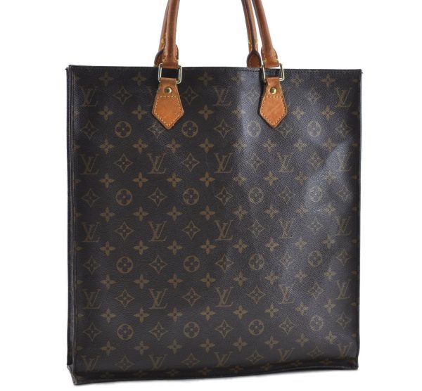 Authentic LOUIS VUITTON Monogram Sac Plat Hand Bag M51140 LV G5236 Discount