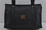 Authentic MCM PVC Vintage Shoulder Tote Bag Black 2093D Online Sale