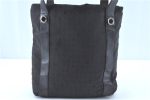 Authentic BVLGARI Logomania Tote Shoulder Bag Canvas Leather Black H9365 Hot on Sale