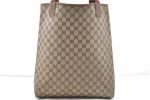 Authentic GUCCI Web Sherry Line Shoulder Tote Bag GG PVC Leather Brown 2015D Supply