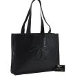 Authentic CHANEL Caviar Skin CC Logo Shoulder Tote Bag Black G2188 For Cheap