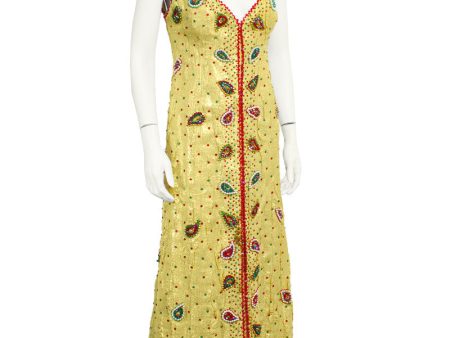 Gold Gown with Paisley Beading Hot on Sale