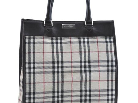 Authentic BURBERRY Vintage Nova Check Hand Tote Nylon Beige Brown H9581 Online now