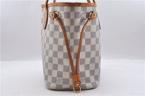 Authentic Louis Vuitton Damier Azur Neverfull PM Tote Bag N51110 LV 0936D For Discount