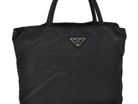 Authentic PRADA Nylon Tote Hand Bag Purse Black 0365D For Discount