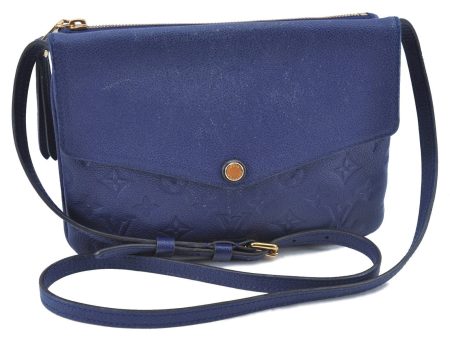 Auth LOUIS VUITTON Empreinte Twice Shoulder Cross Bag Navy Blue M50262 LV G4443 Discount